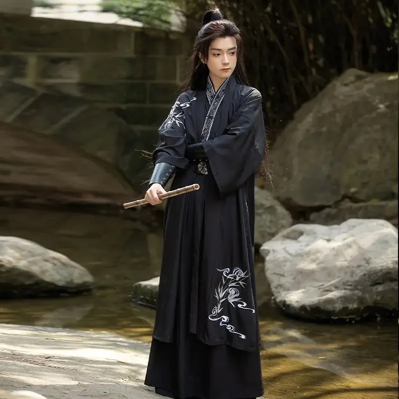 Chinese silk robe ancient knight hanfu men women aldult Kimono Swordsman hanfu Traditional Vintage Ethnic cosplay Dance Costume