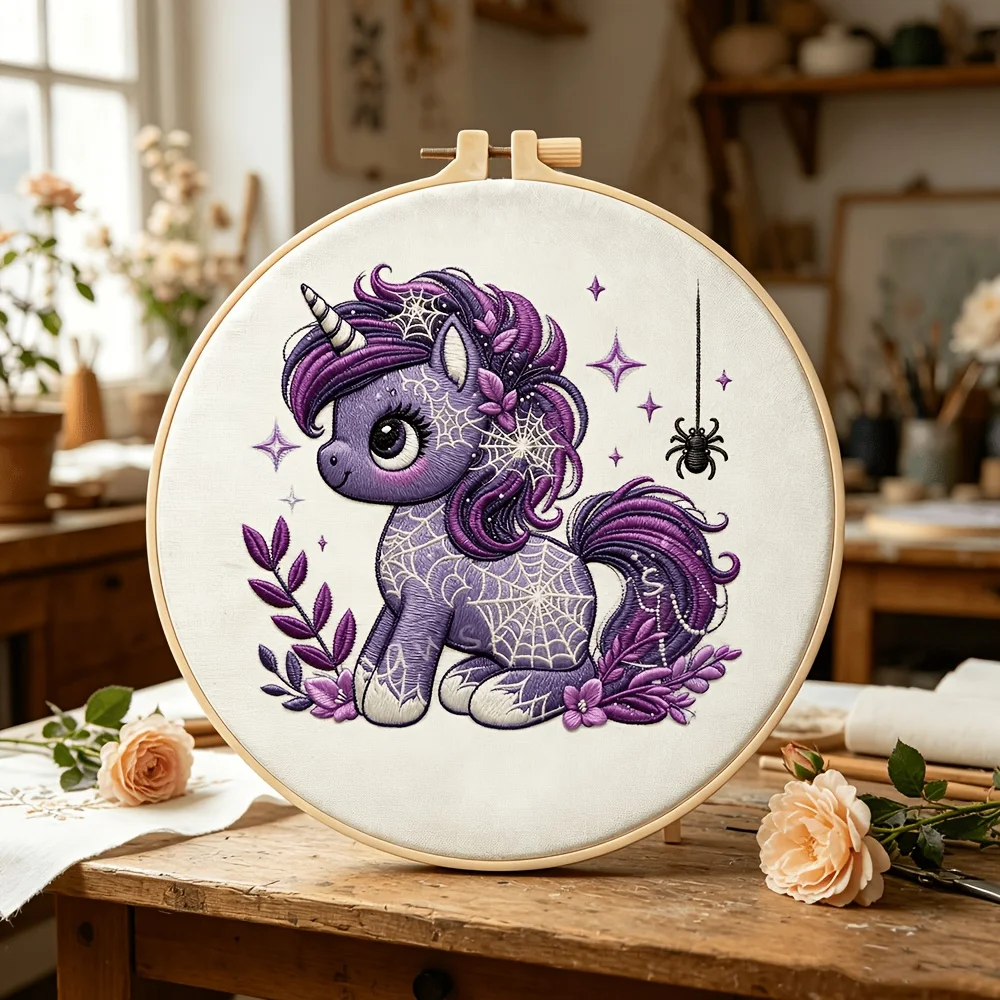 Embroidery Stitch Practice Kit Pre‑Printed Fabric Bamboo Hoop Thread Needles Learning Hand‑Stitching Craft Set