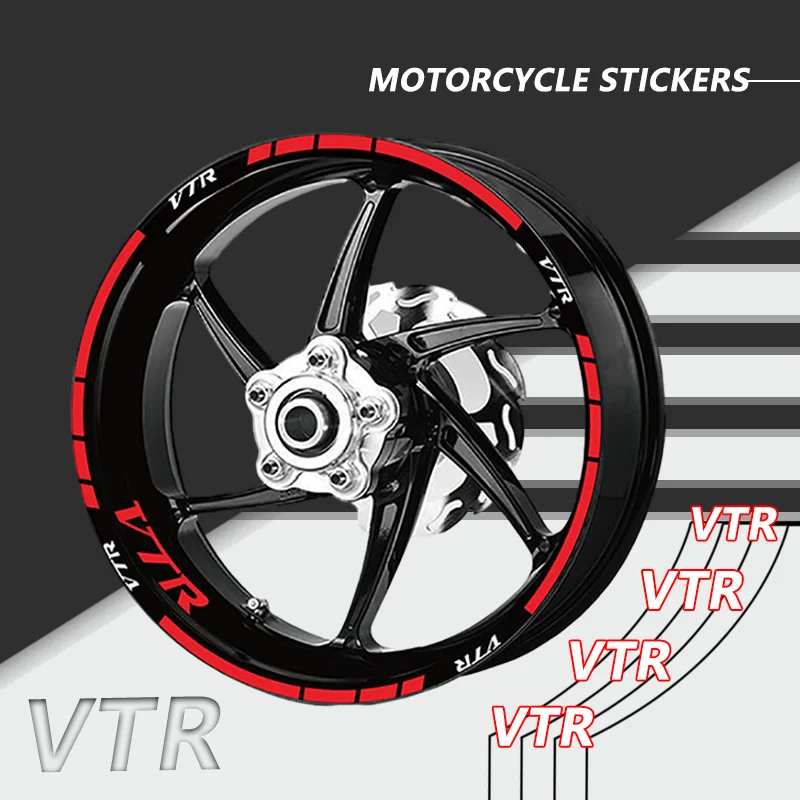 

vtr Motorcycle Tire Rim Stripes Film Tape Decals Wheel Inner Ring Reflective Stickers For Honda VTR1000 VTR1000F VTR 1000 1000F