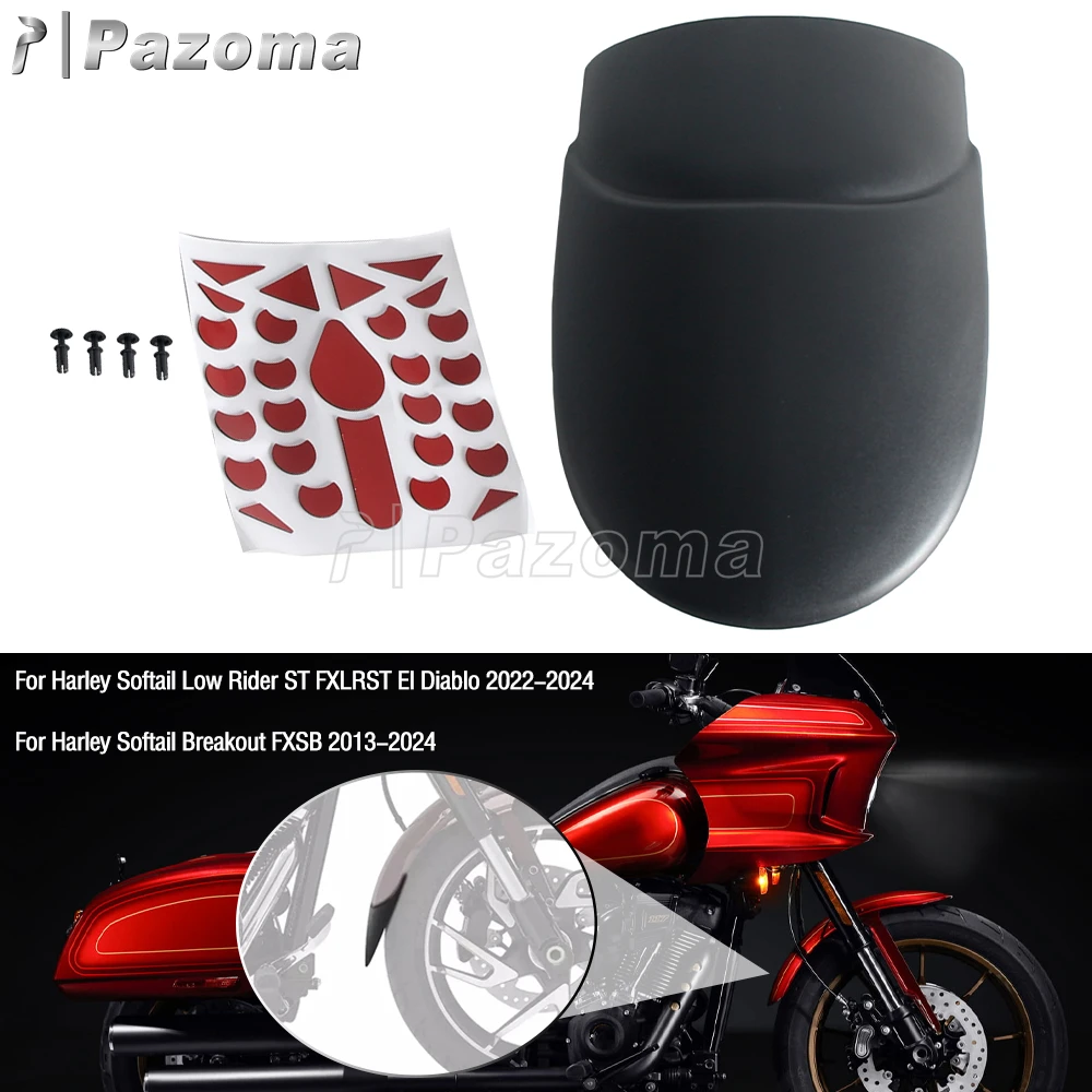 Front Fender Extension For Harley Softail Low Rider ST FXLRST El Diablo Breakout FXSB Motorcycle Mudguard Splash Guard Extender
