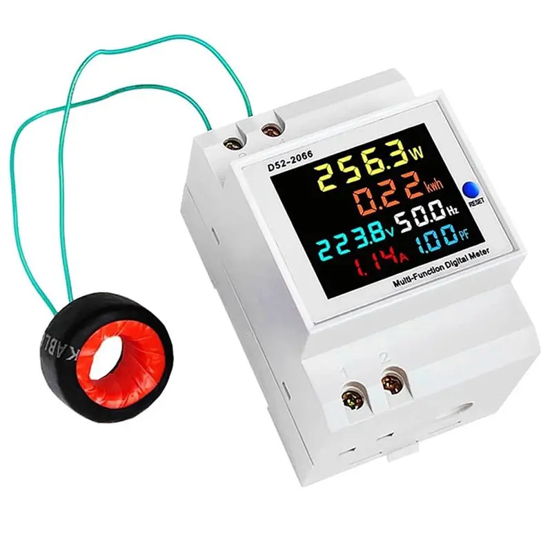 Energy Meter Frequency Power Meter Electricity Usage Monitor 250-450V Built-In CT-B51B