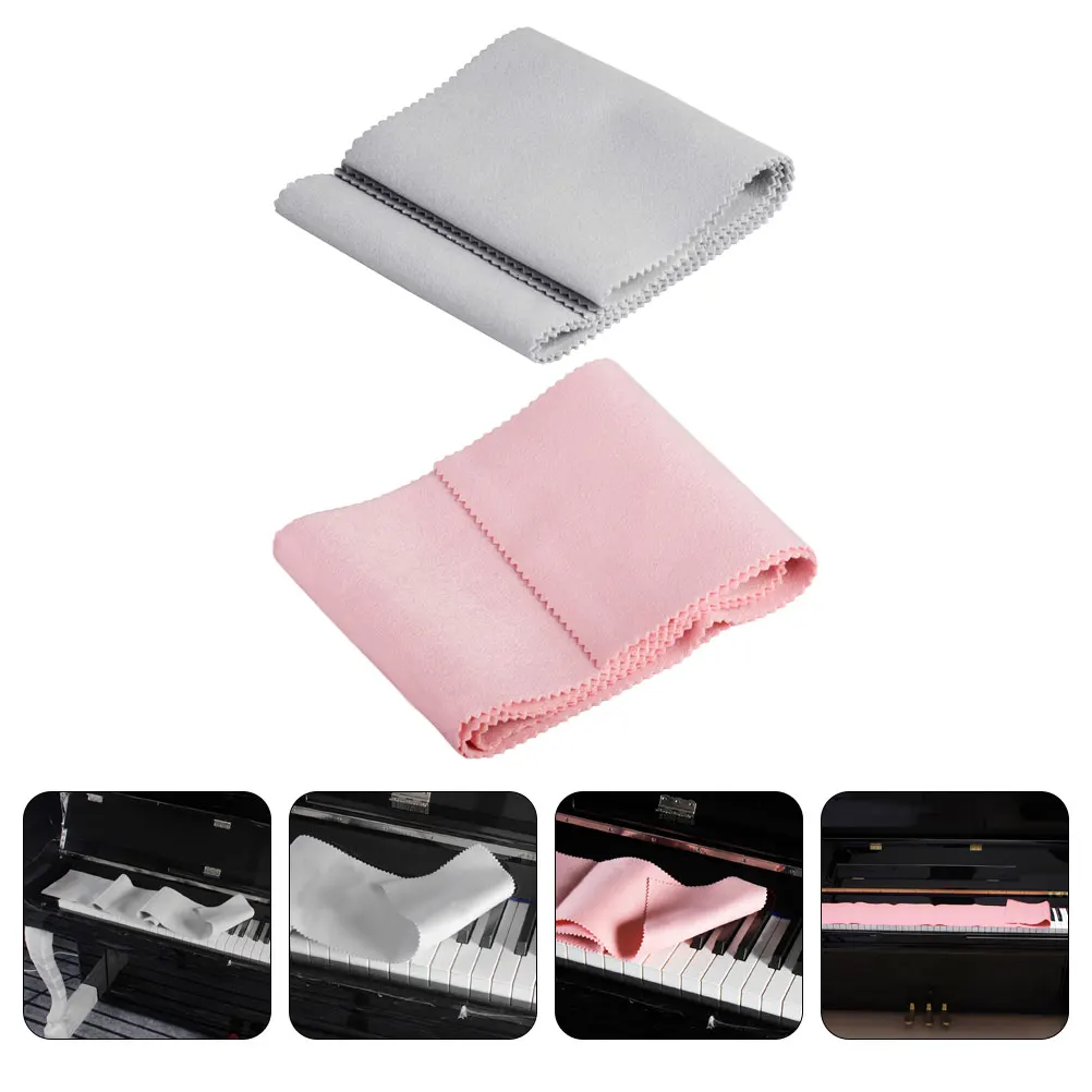 

2 Pcs Keyboard Cover Piano Decoration Protective Instrument Dust Cloth Music Flannel