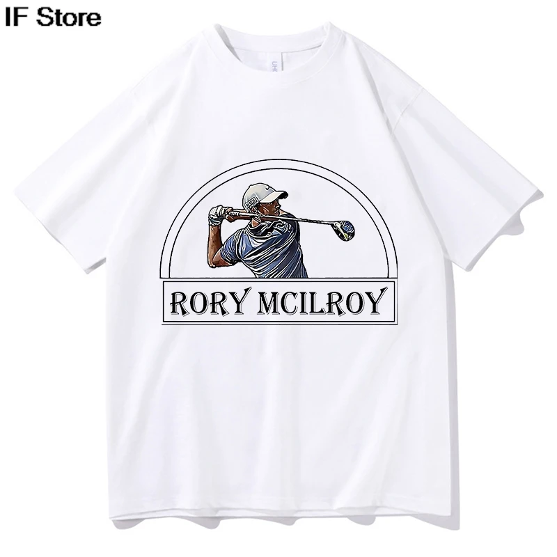Rory Mcilroy Camisetas Estéticas Casuais de Verão Mulheres Soltas Casuais Puro Algodão Manga Curta Estética Top Tees Streetwear