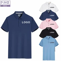 High Quality Men's Cool Silk Cotton Polo Shirt Casual Business Breathable Short Sleeve Top Custom Design LOGO Print Embroidery