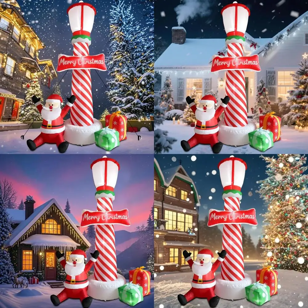 

8.1ft Santa Claus Lighthouse Inflatable with Gift Box, LED Lights for Outdoor Holiday Yard Lawn Decoration