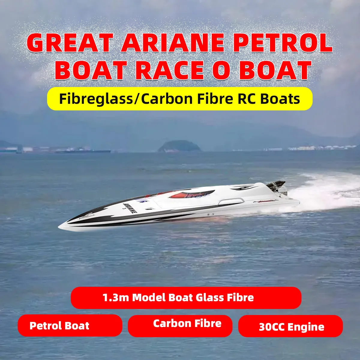 

TFL 1316 2.4GHz RC boat Fiberglass petrol boat Grand Arian O Boat 1.3m model boat 30CC engine