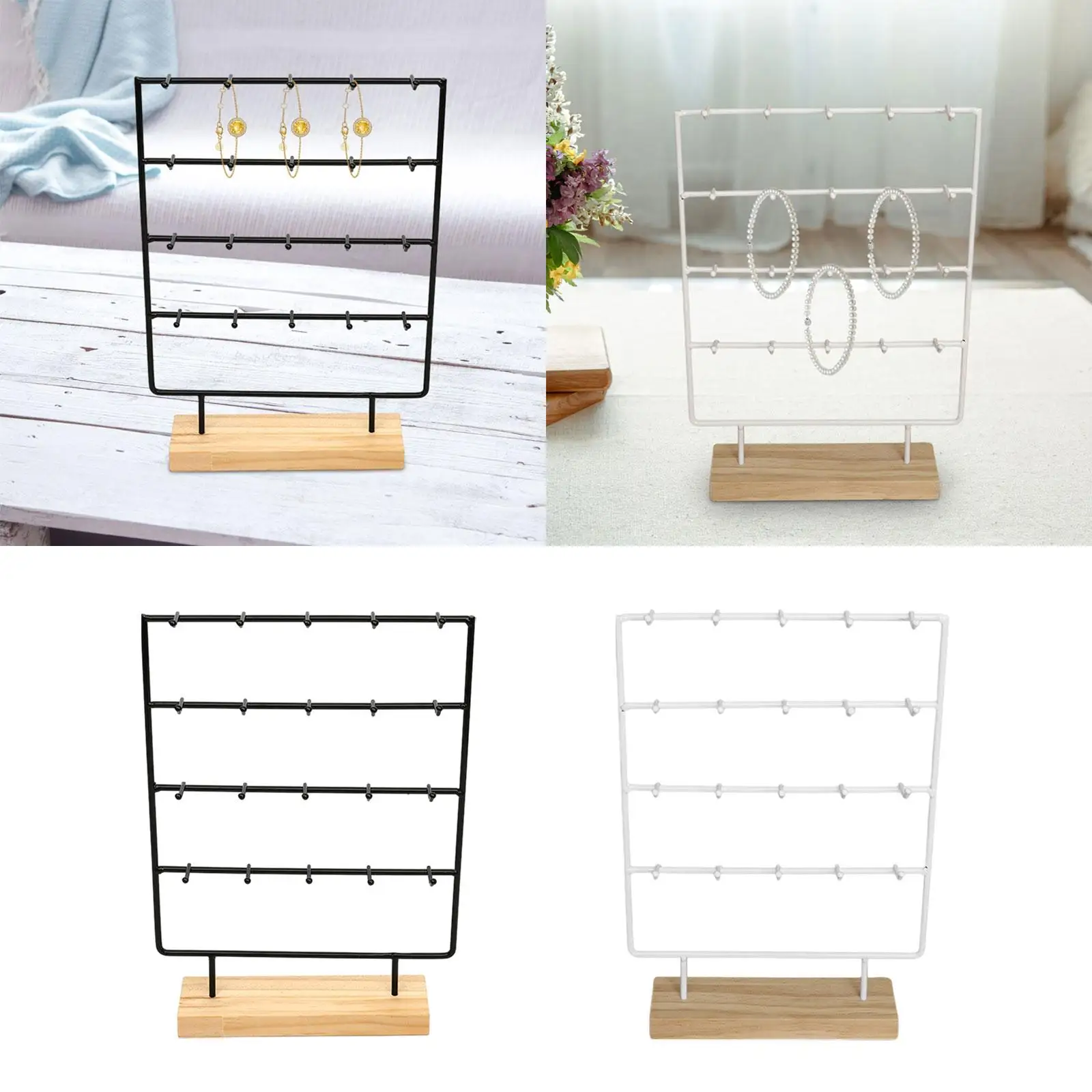

Jewelry Display Rack with 20 Hooks for Earring Cards Keychains Hanging