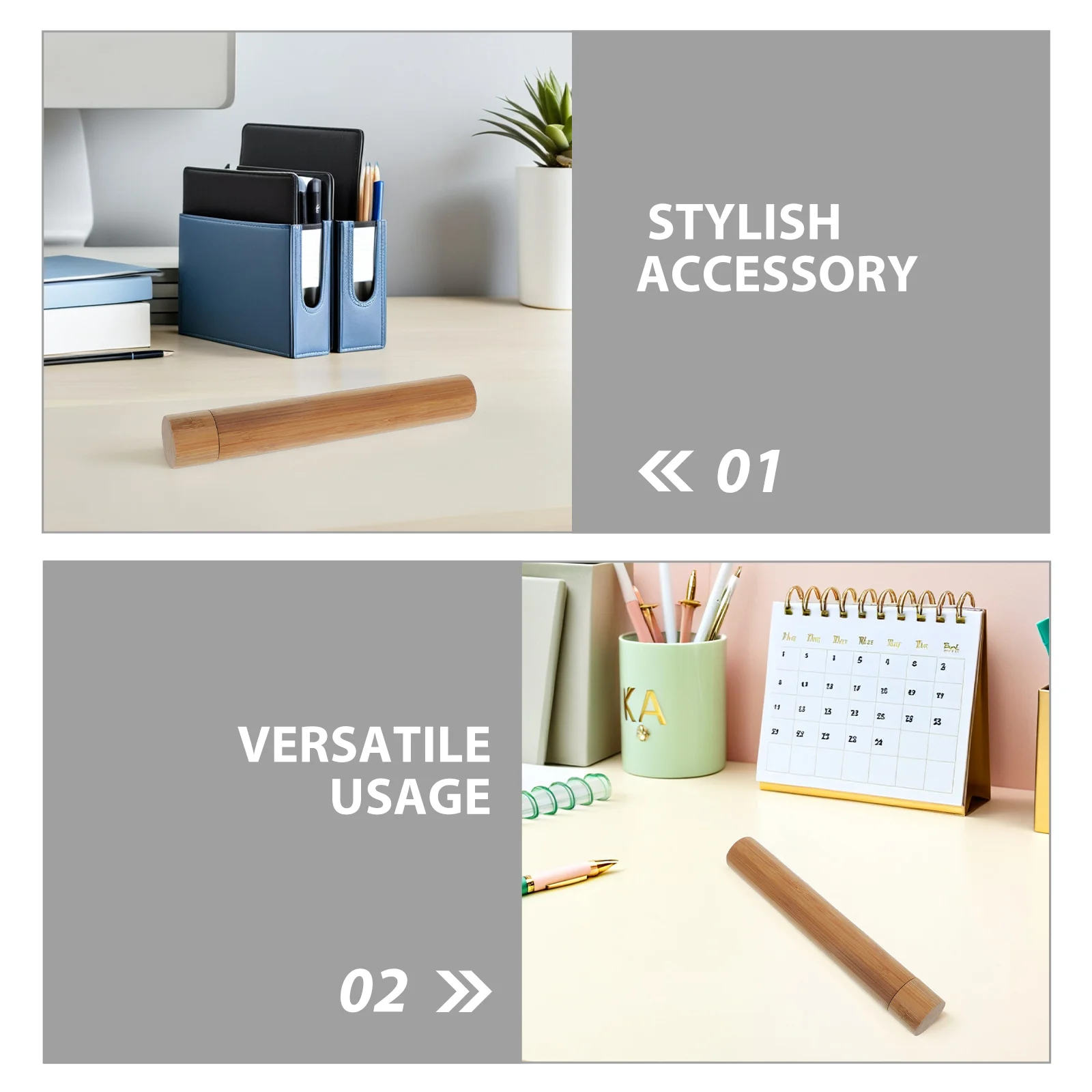 2pcs Bamboo File Storage Tube Small Poster Documents Organizer Artwork Certificate Transport Cylinder Drawing Paper Mailing Tube