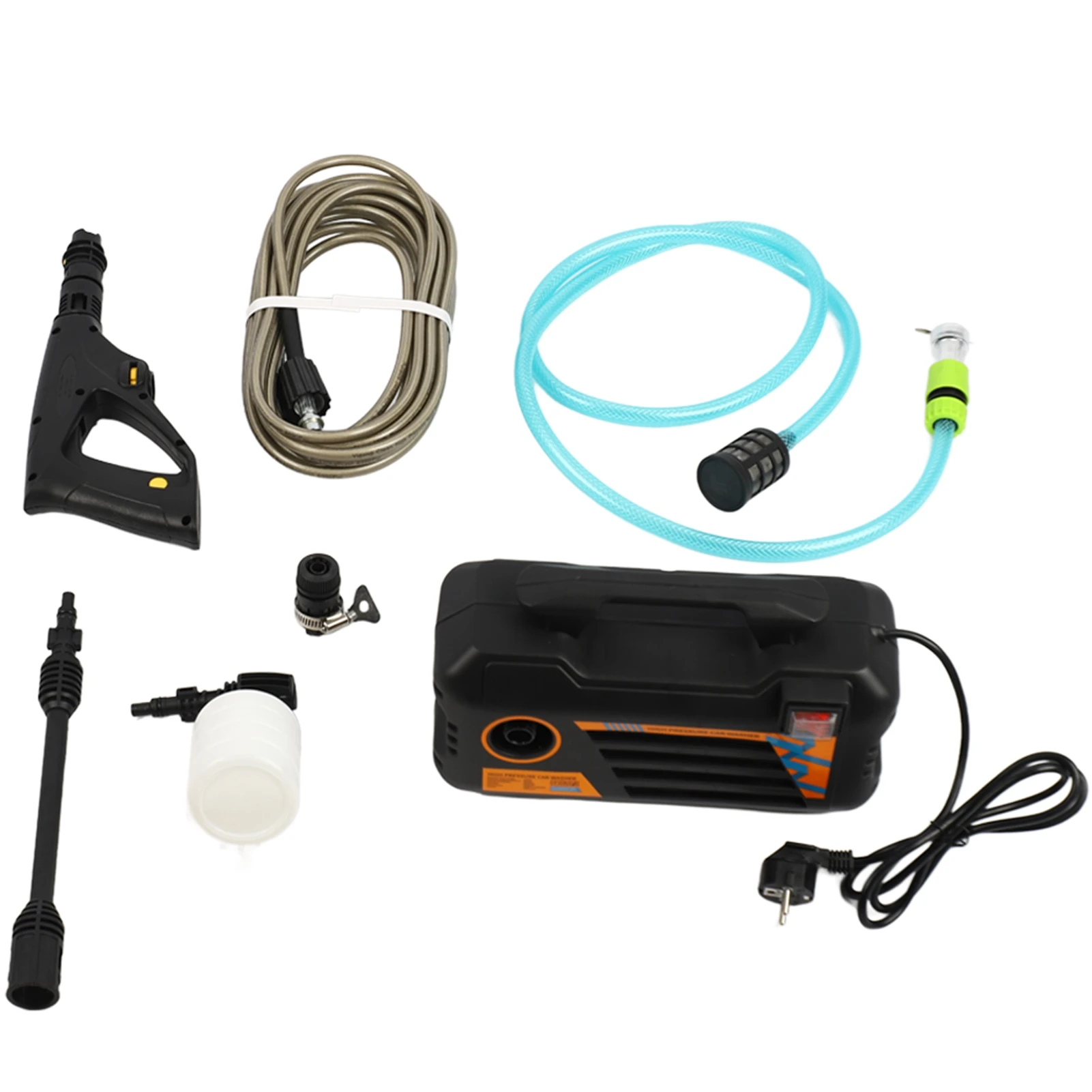 Household High Pressure Car Washer Portable Vehicle Cleaning Machine Automobile Foam Washing Tool with Complete Accessories