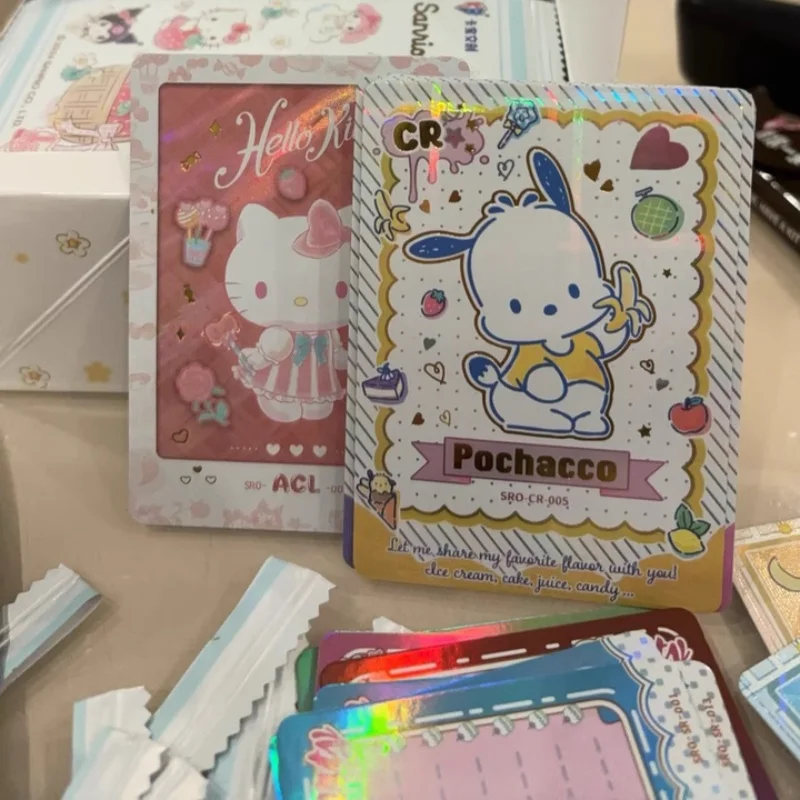 Group testeur Sanurgente Kabao, deuxième ronde de cartes colorées entourées par Xiaomi Melody et Kuromi, cartes à collectionner, cadeau jouet