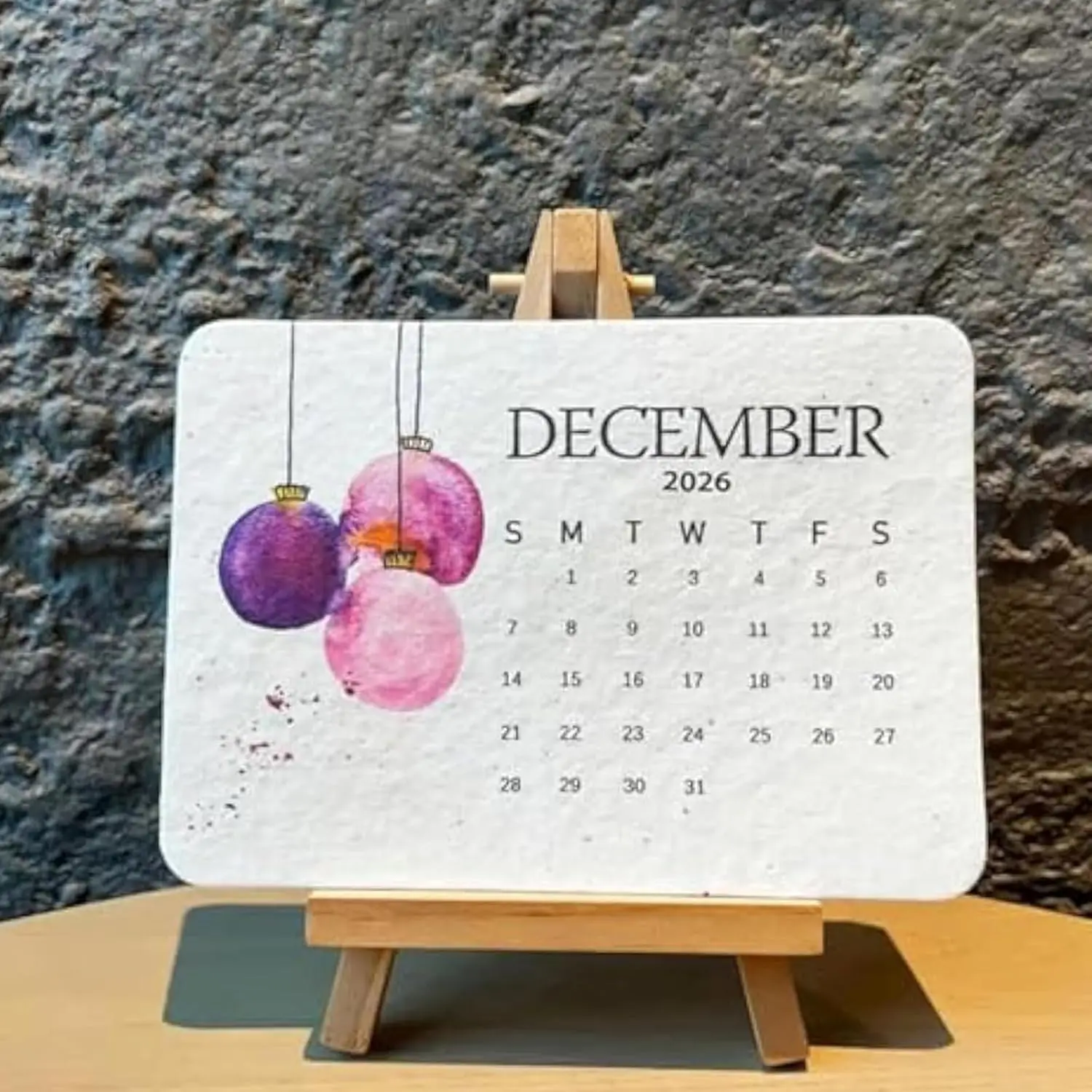 

2026-летний настольный бумажный календарь с семенами полевых цветов, биоразлагаемый экологически чистый декор для домашнего офиса