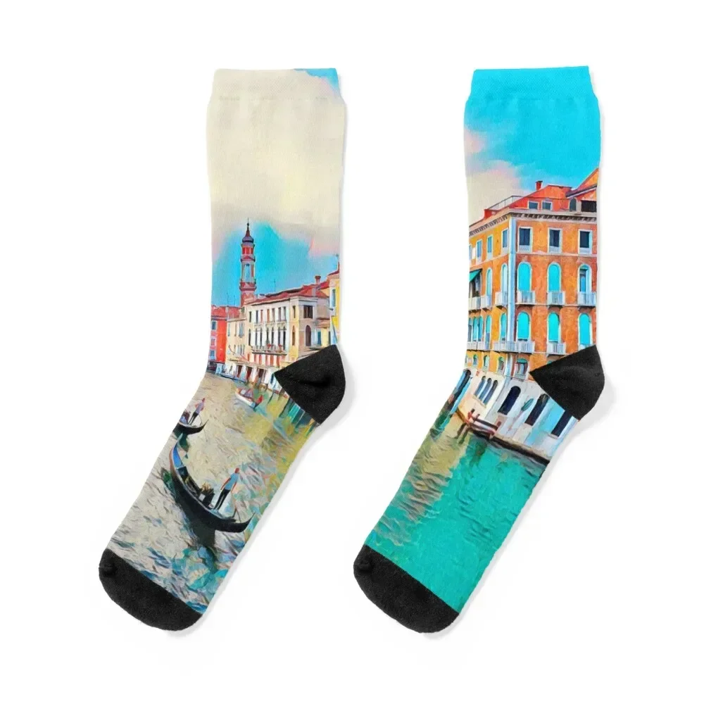

Venice Italy Socks Stockings man Christmas football luxury Designer Man Socks Women's