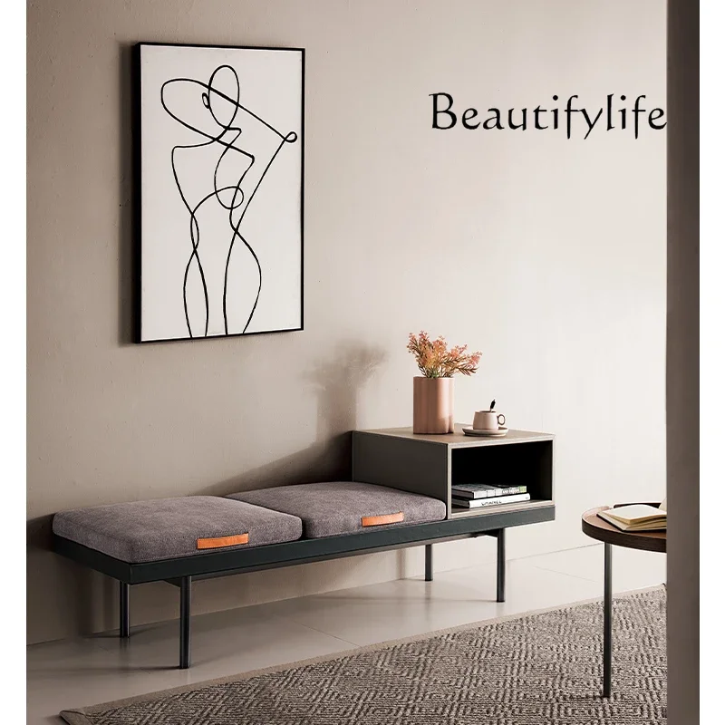 

long stool Italian minimalist bedside stool creativity Designer sofa stool/saddle leather imported fabric