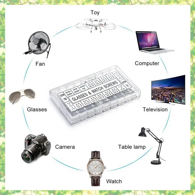 Smart-3000Pcs Stainless Steel Eyeglasses Watch Repair Screw Replacement Kit Set Tiny Screws Nut Assortment Repair Tool Kit Set