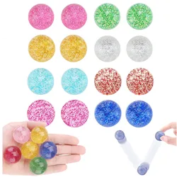 Bola de borracha bouncy colorida para crianças, bola saltitante, brinquedos ao ar livre, jogos esportivos, pó dourado, elástico, malabarismo, bolas de salto, 10pcs