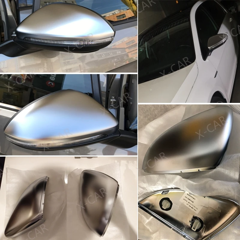 2PCS For VW Golf 7 MK7 2013-2017 Touran Lamando Sportsvan Matte Chrome Silver Rearview Mirror Cover Protection Cap Car Styling