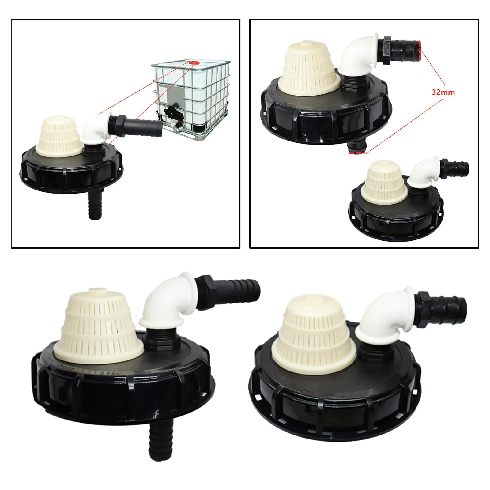 Adapter Nozzle Degree Adaptor Chemical Fittings Connector Storage Coarse Liquid Filter Pieces Plastic Medicine Water for Garden