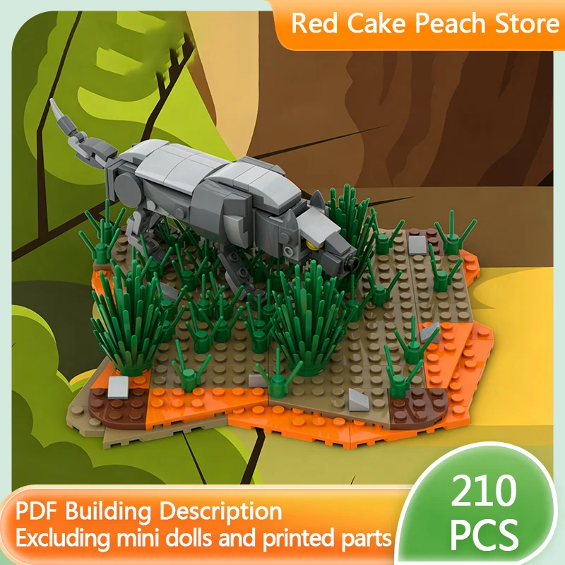 

City Street View Model MOC Building Bricks Prehistoric Hunting Scenes Modular Technology Children Holiday Gift Assemble Toy Suit