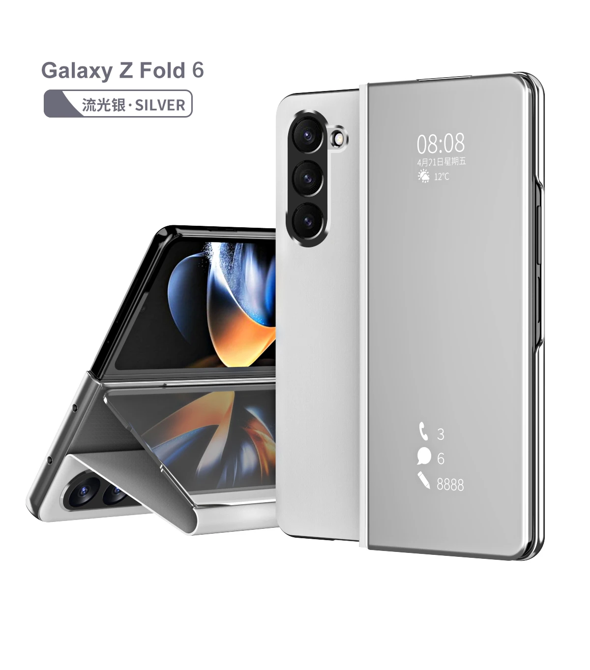 

For Samsung Galaxy Z Fold 6 5 4 3 5G Case Luxury Invisible Bracket Hard PC WithGlass Front Film Cover For Z Fold5 Fold4