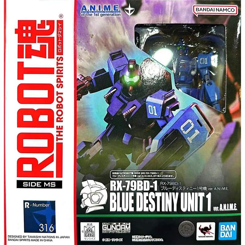 Original Genuine Bandai Anime GUNDAM BLUE DESTINY UNIT1 THE ROBOT SPIRITS RX-79BD-1 Model Toys Action Figure Gifts Collectible