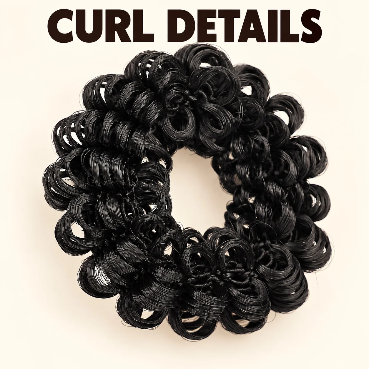 Curly Hair Scrunchie Mini Bun Hairpiece Elastic Hair Ring Black Brown Hair Accessory for Women and Girls Daily Updos Party Styli