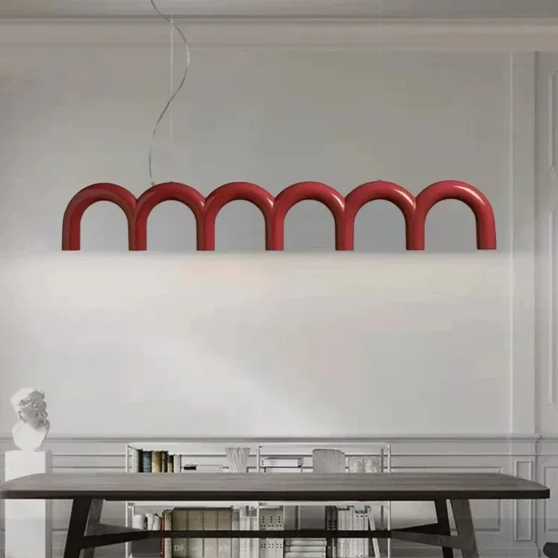 

Modern U-shaped Chandelier Bedroom Kitchen Creative Designer Clothing Shop Bar Long Lamps Restaurant Living Decoration Lighting