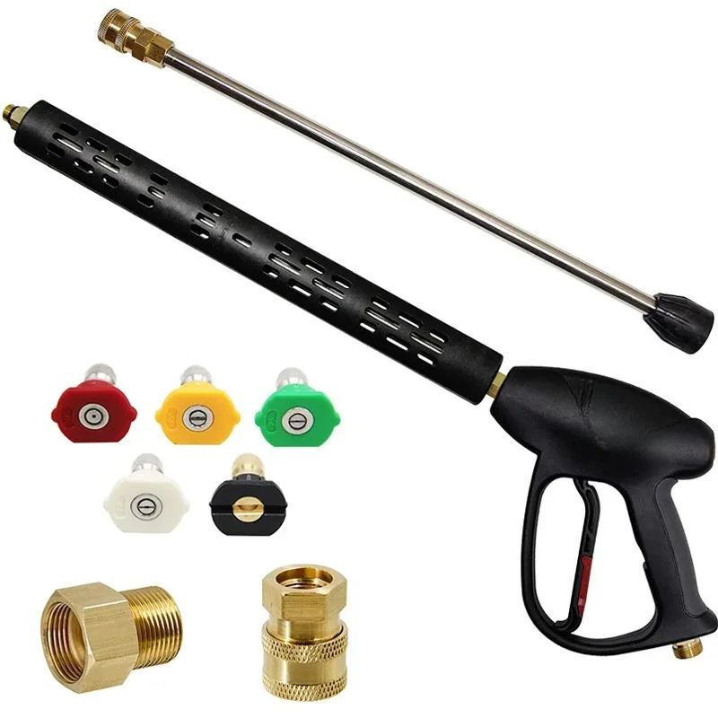 High pressure cleaning water gun lengthened car wash spray gun 5 color fan nozzle 5000PSI all copper