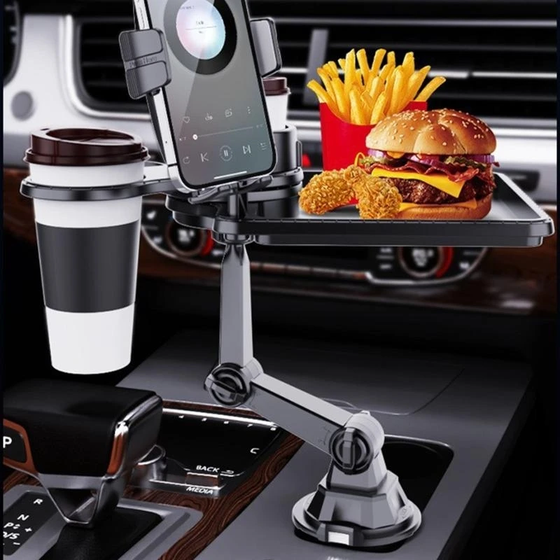 

K0EA Universal Flexible Car Phone Cradle for Cupholders 360 Degree Rotating Neck Adjustable Base For Smartphones and Bottles