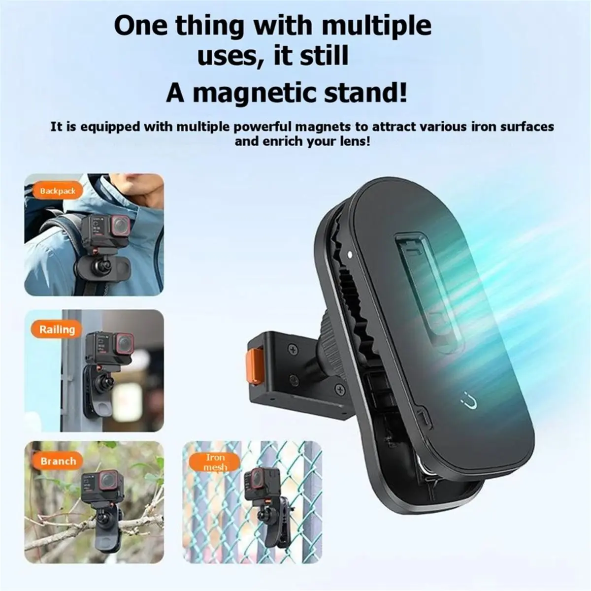 【MUST-HAVE LIST】 Magnetic Backpack Clip for X5 X4 Air Quick Release Clamp Plate Action Camera Backpack Clip Mount