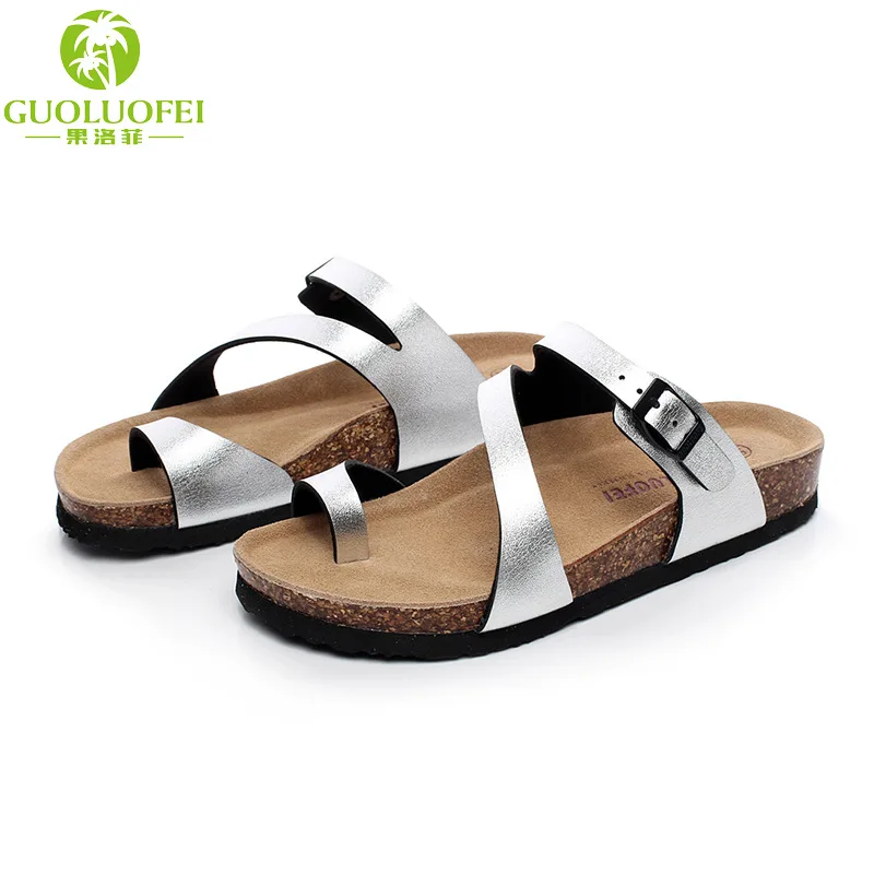 Shoes for Women Spring 2024 New Solid Color Sandals with Clip Toe Flats Large Size 42 Women\'s Buckle Strap Gladiator Shoes