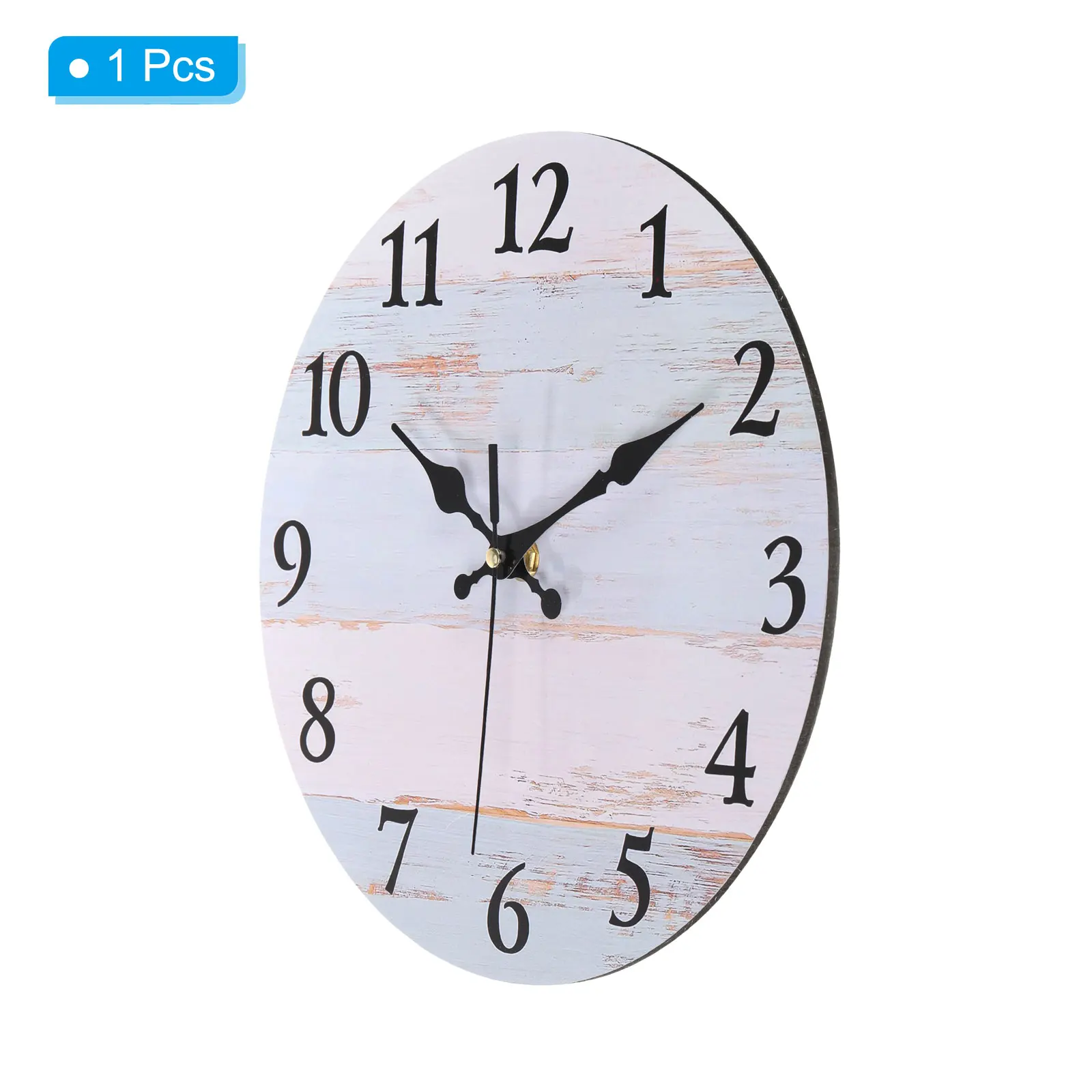 Jam dinding kayu 10 inci, hiasan Retro Quartz senyap anti-benturan untuk rumah ruang tamu kamar tidur kamar mandi