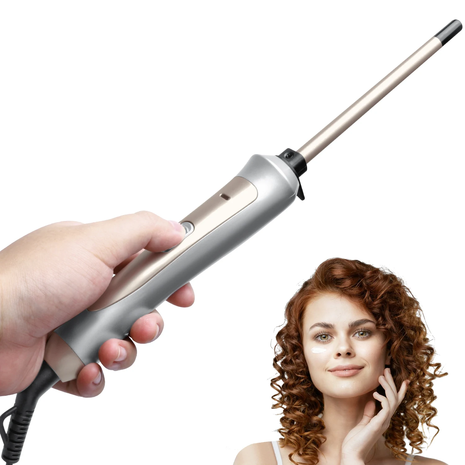 9mm Thin Hair Curler 3/8 Inch Small Curling Iron Professional Curling Wand Ceramic Small Tongs for Short and Long Hair