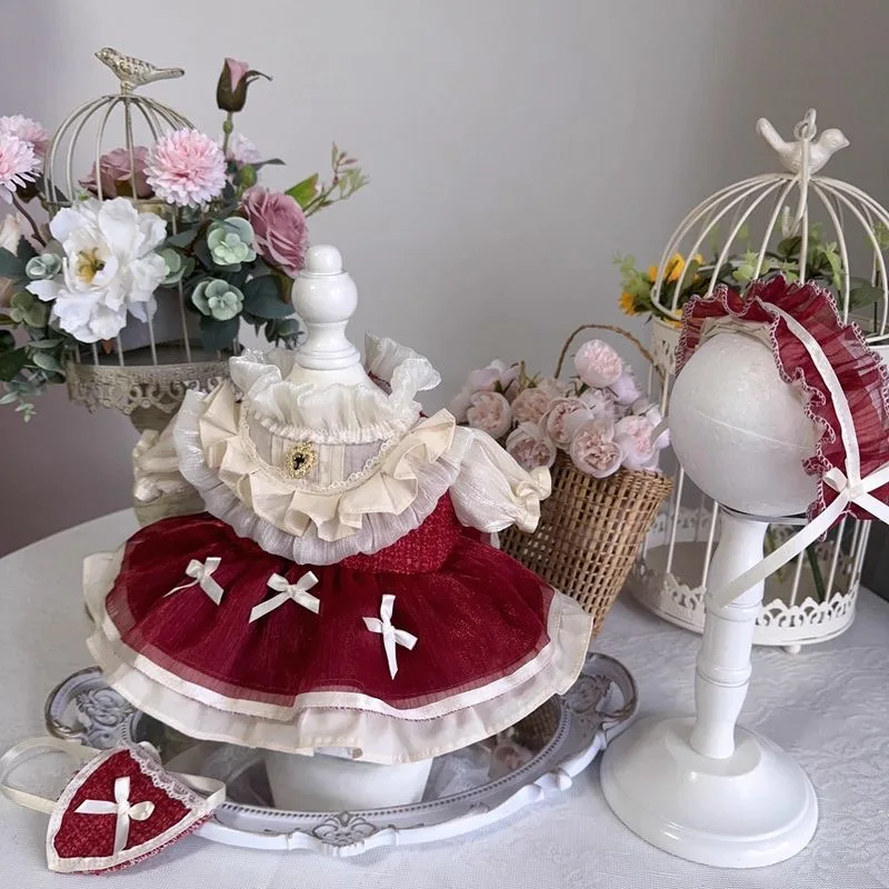 ตุ๊กตาผ้าฝ้ายขนาด 40 ซม. ชุดสีแดง, ชุดตุ๊กตาขนาด 20 ซม. กระโปรงตุ๊กตา Xingdailu /Lina / Beier, ชุดตุ๊กตา Reborn ขนาด 50-55 ซม.