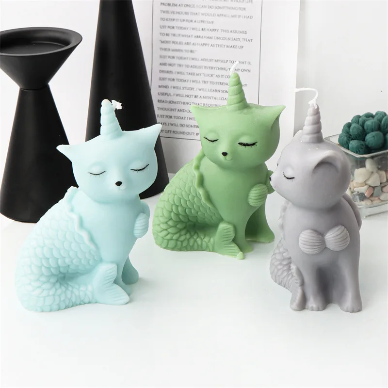 

Mermaid Unicorn Cat Monster Candle Silicone Mold Gypsum form Carving Art Aromatherapy Plaster Home Decoration Mold Gift Handmade