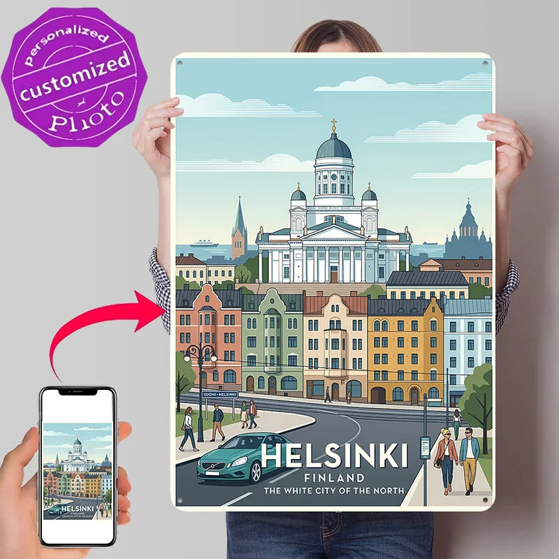 Helsinki Decoration for Bed Room Decorating Interior Wand Deko Bedroom Decorations Office Decor Luxury Tin Sign Bar Accessories