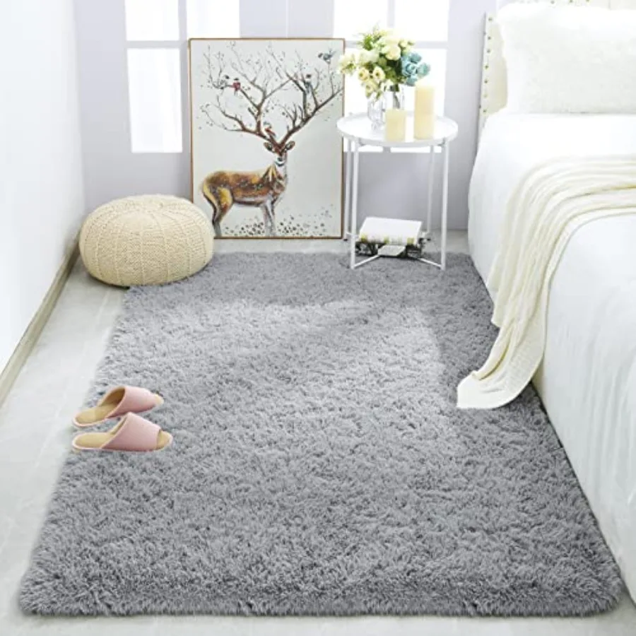 

Soft Modern Indoor Shaggy Area Rug for Bedroom Living Room Dorm Room Home Decorative NonSlip Plush Fluffy Furry Fur Rugs Comfy