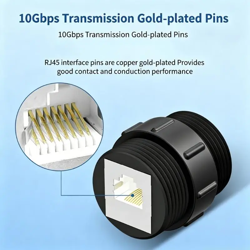 Universal Waterproof Ethernet Coupler Compatibles  Multiple Cable Size