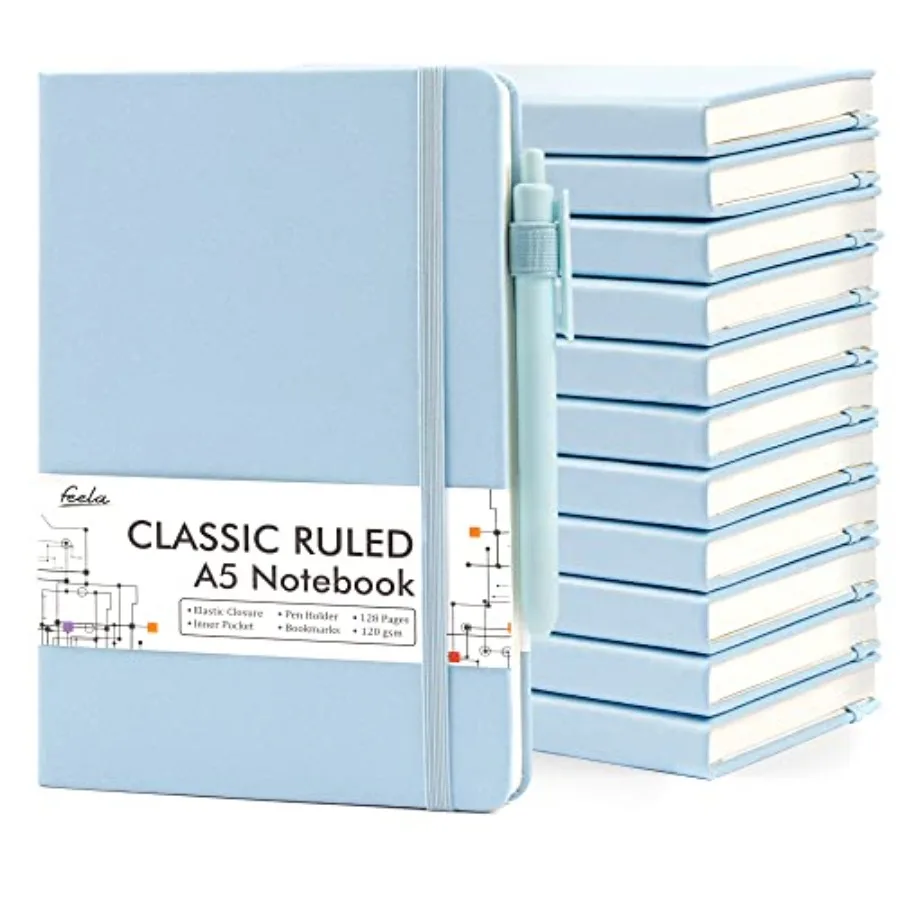 

Notebooks Journals Bulk Hardcover Notebook Classic Ruled Lined Journals with Pen Holder for Women Girls School Business Supplie