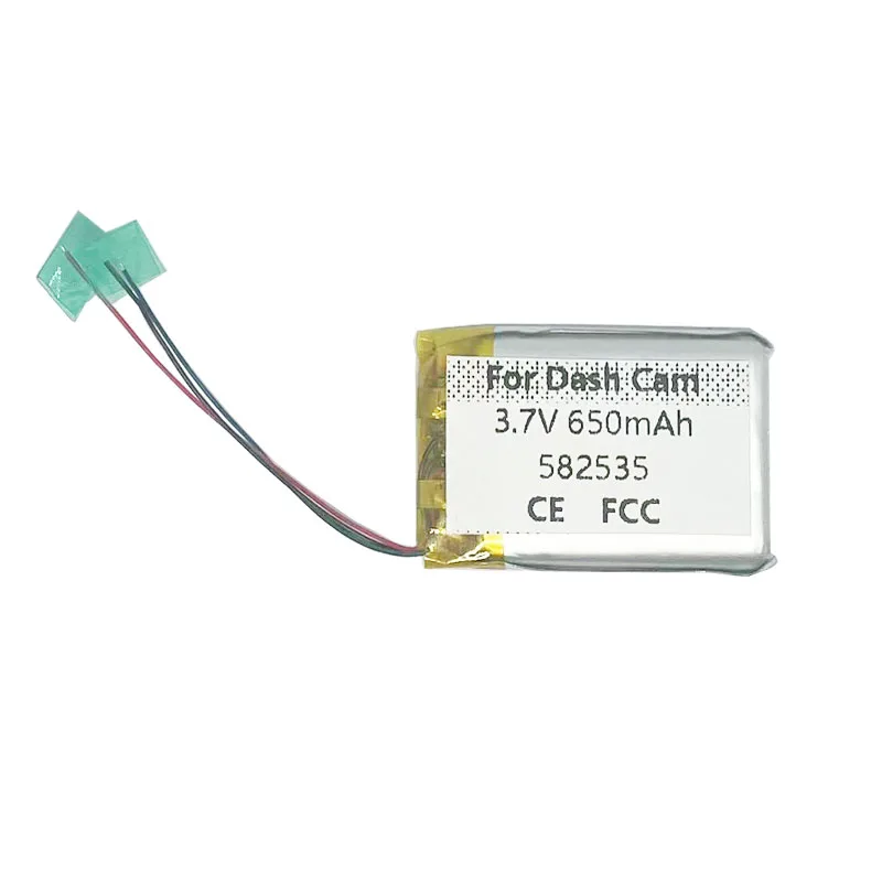 650mAh 582535 Battery For Garmin DashCam Dash Cam Transcend DrivePro Car Video Recorder GPS