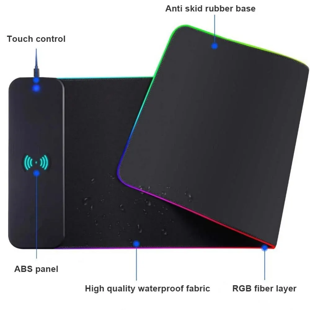 Wireless Charging Mouse Pad Gaming Mat RGB Mousepad Gamer Carpet Cute Desk Accessory Pad on the Table Cushion Mouse gamer Kawai