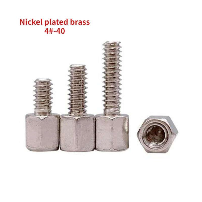 

50/100pcs Unc 4#-40 Hexagonal Copper Nickel Plated Single Pass Copper Pillar Single Pass Computer Motherboard Screw Column