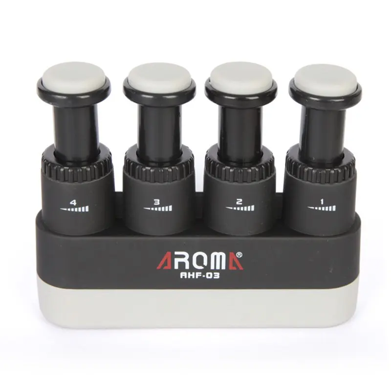 Aroma Hand Finger Exerciser Medium Tension Hand Grip Trainer Professional Design for Guitar Bass Piano Black