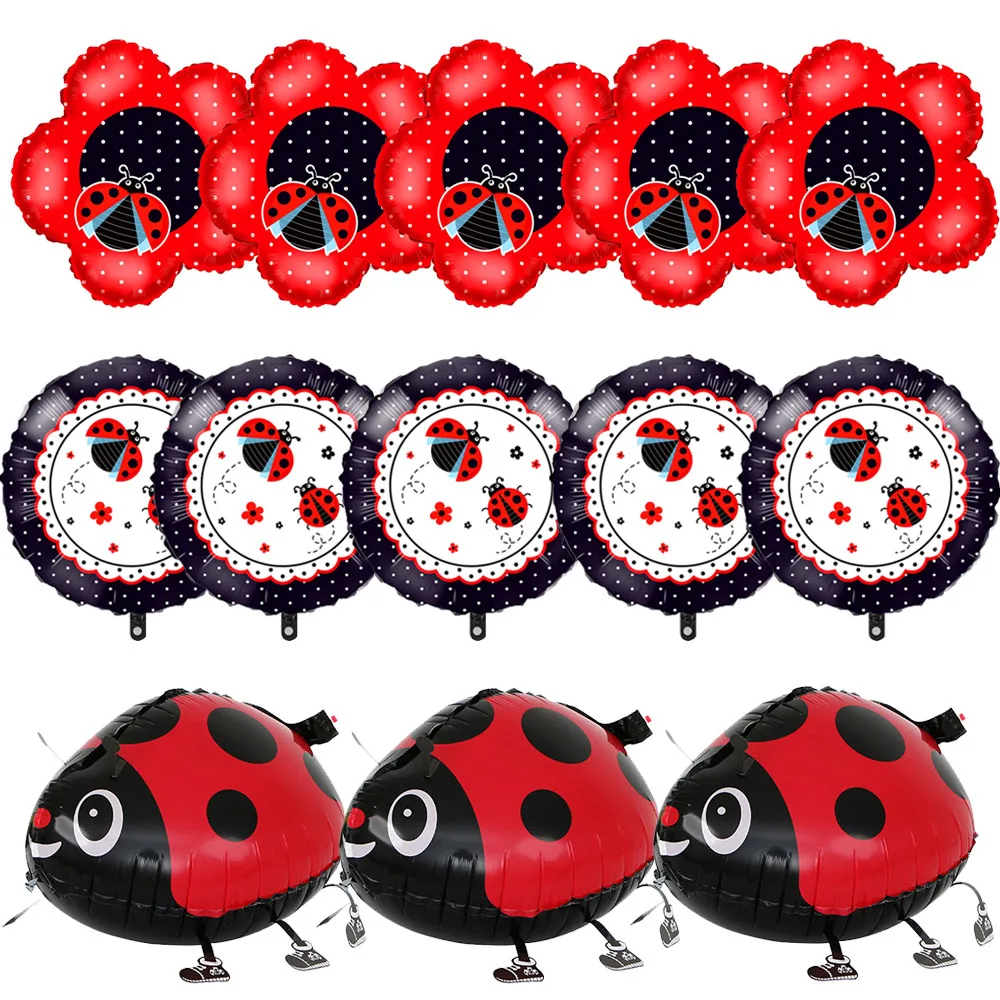 5Pcs Ladybug Balloons Animal Insect Foil Balloons for Birthday Baby Shower Ladybug Themed Party Decor Supplies Ladybug Foil Ball