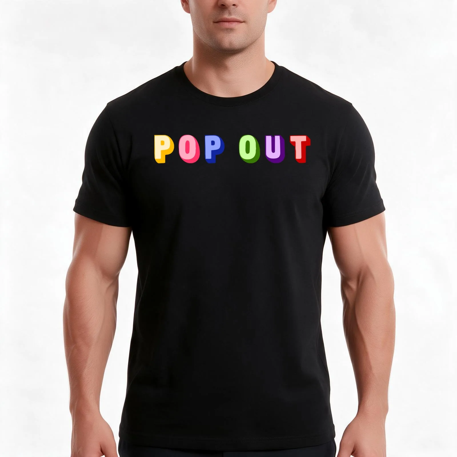 Pop Out Hip Hop Art T-Shirt, Summer Casual Cotton Tee, Oversized Streetwear Tops, Vintage Graphic Print, Loose Fit Short Sleeve