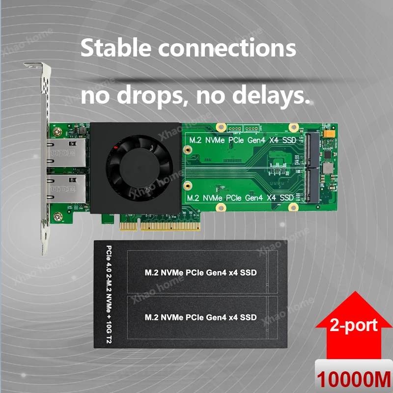 

Двухпортовая карта RJ45 PCIe x1, 10 Гбит/с, набор микросхем AQC113S, высокоскоростной Ethernet-адаптер для хранения NAS, сервера, игрового и видения