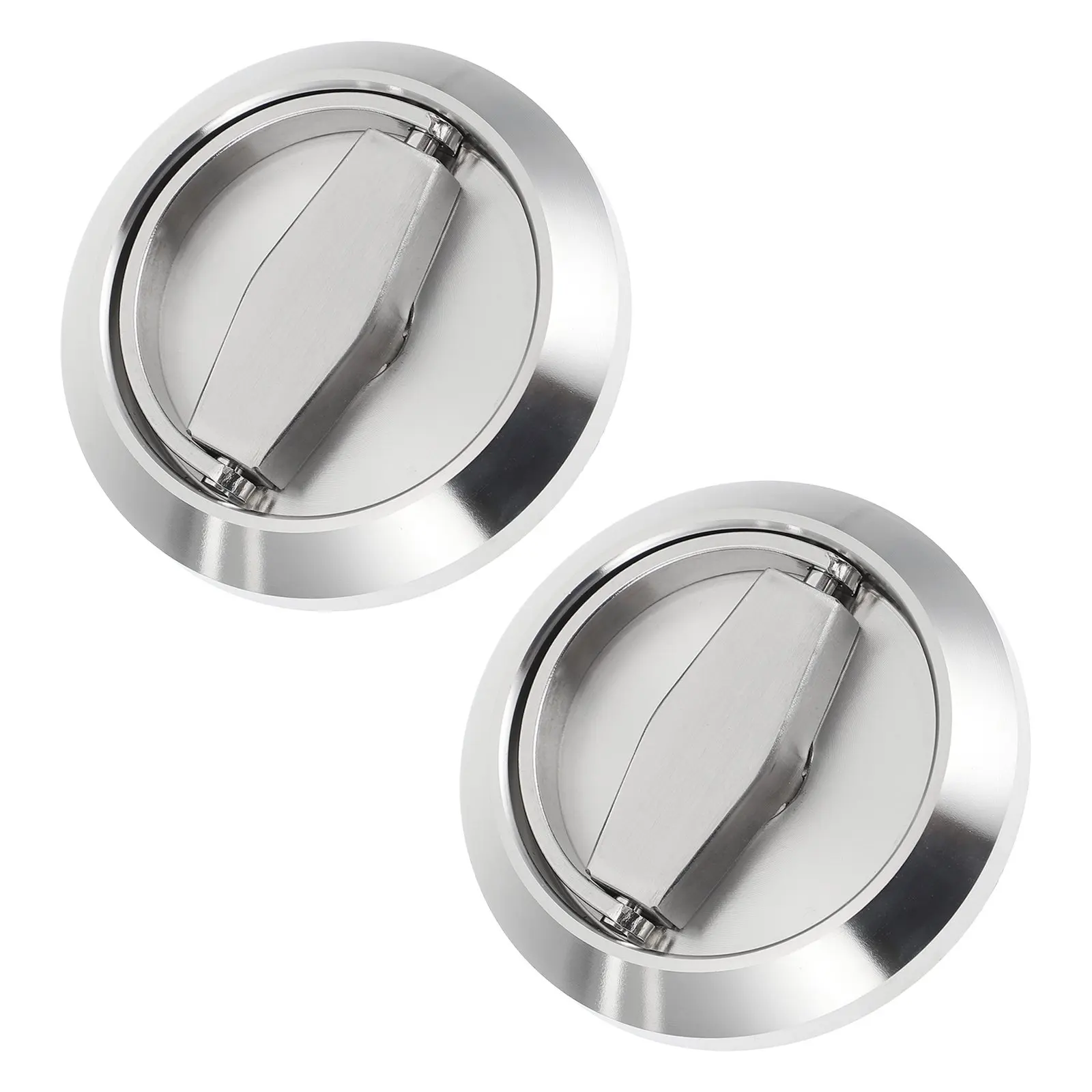

2pcs Stainless Steel Recessed Invisible Door Handle Cabinet Pull Handles 304 Rustproof Wear Resistant 360° Rotatable Sliding