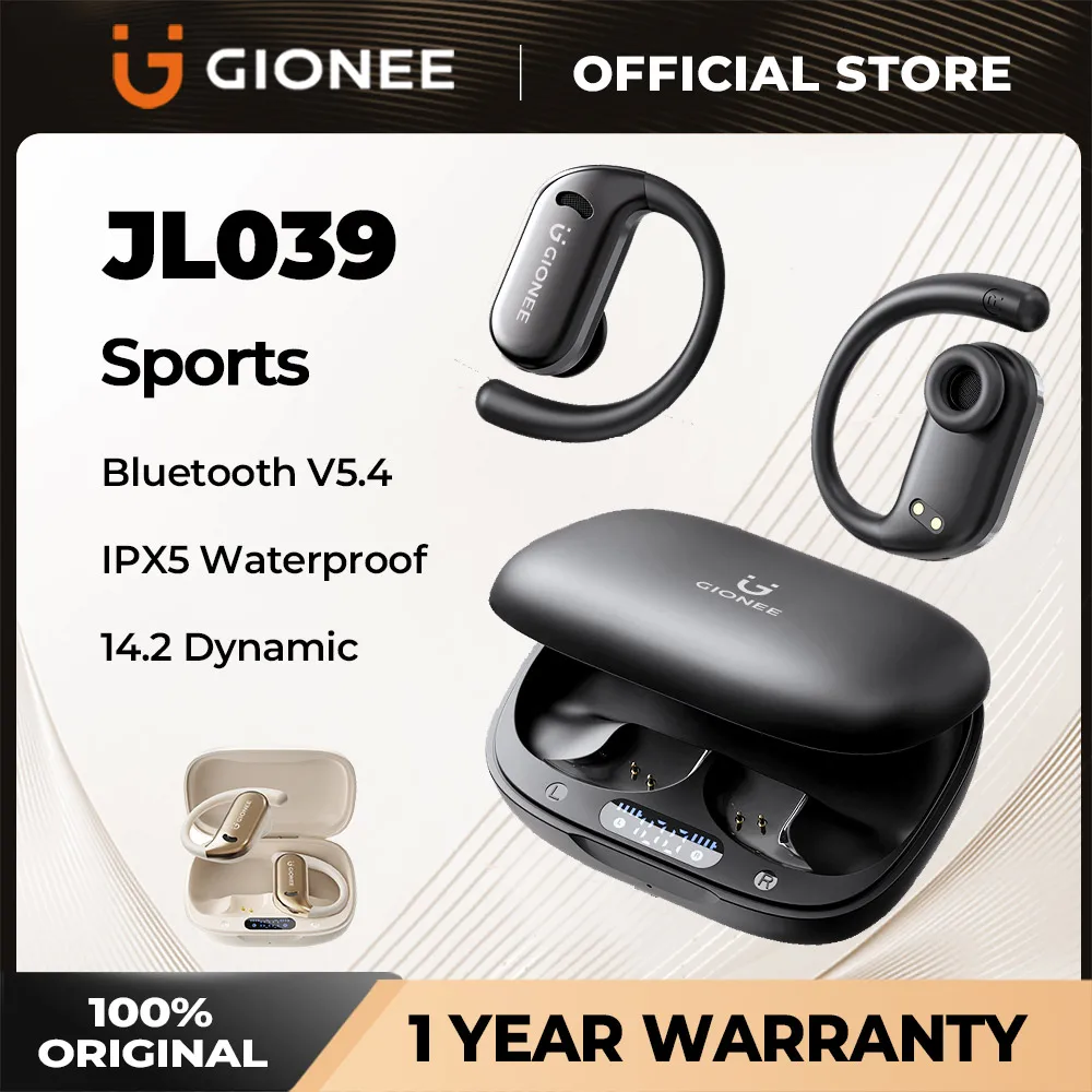 Gionee-Auriculares deportivos inalámbricos JL039 con Bluetooth 5,4, dispositivo de audio con micrófono, resistente al agua, reducción de ruido y llamadas