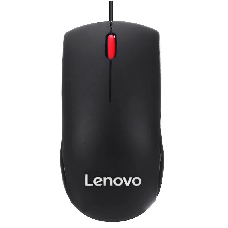 لينوفو PS2 ماوس بصري ريد دوت أسود غير لامع سلكي للكمبيوتر Win Mac OS لكلا اليدين واجهة بيئة العمل مكتب العمل