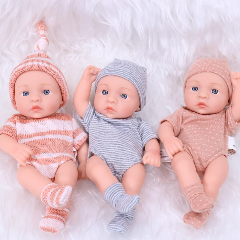 New Silicone Reborn Dolls 20cm Reborn Baby Doll Mini Soft and Full Body Silicone Reborn Toddler Doll Baby Doll For Girls