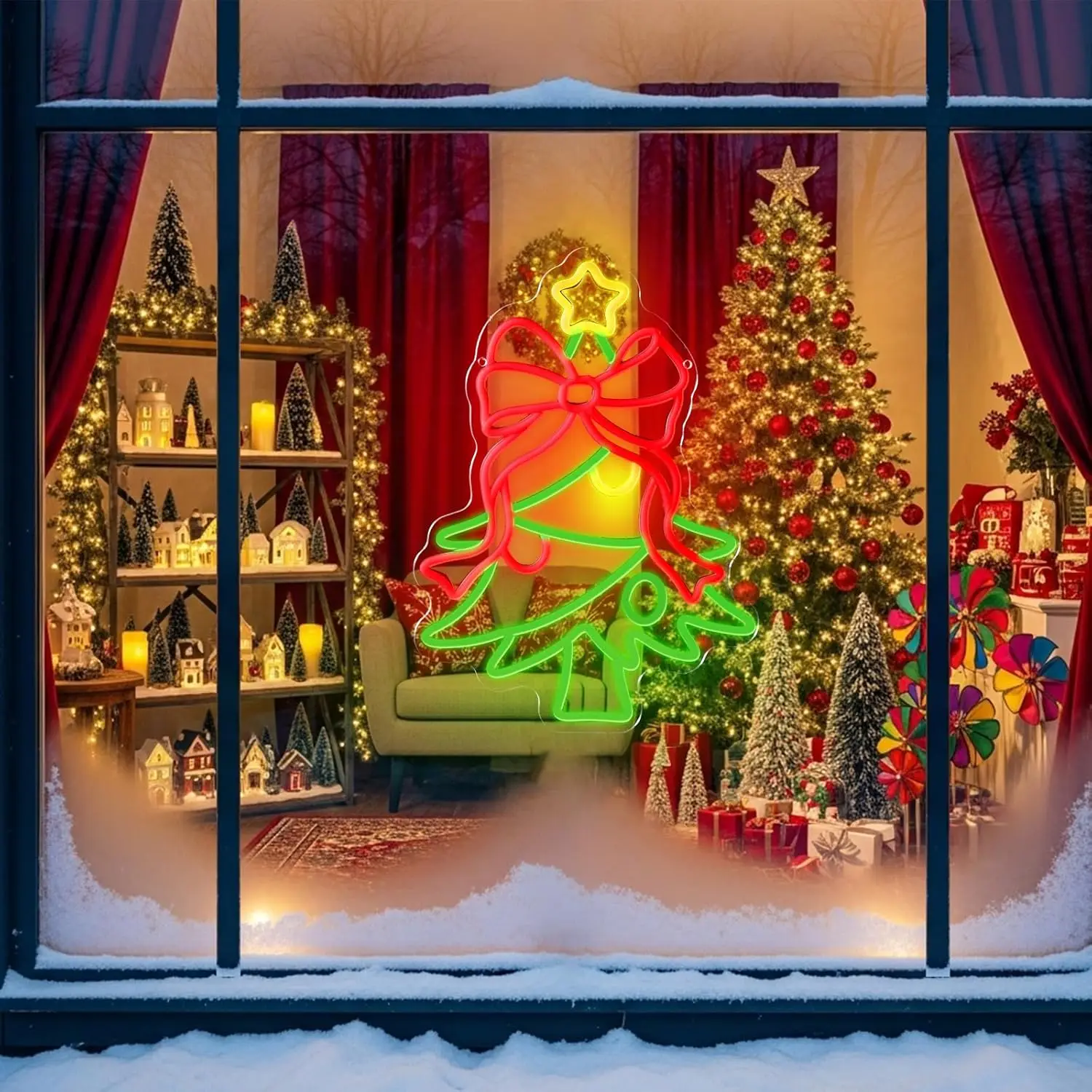 Weihnachtsbaum-Neonschild, USB, dimmbar, LED-Neonlichtschild für Getränke, Bar, Männerhöhle, Schlafzimmer, Hotel, Geschäft, Spielzimmer, Party, Wanddekoration